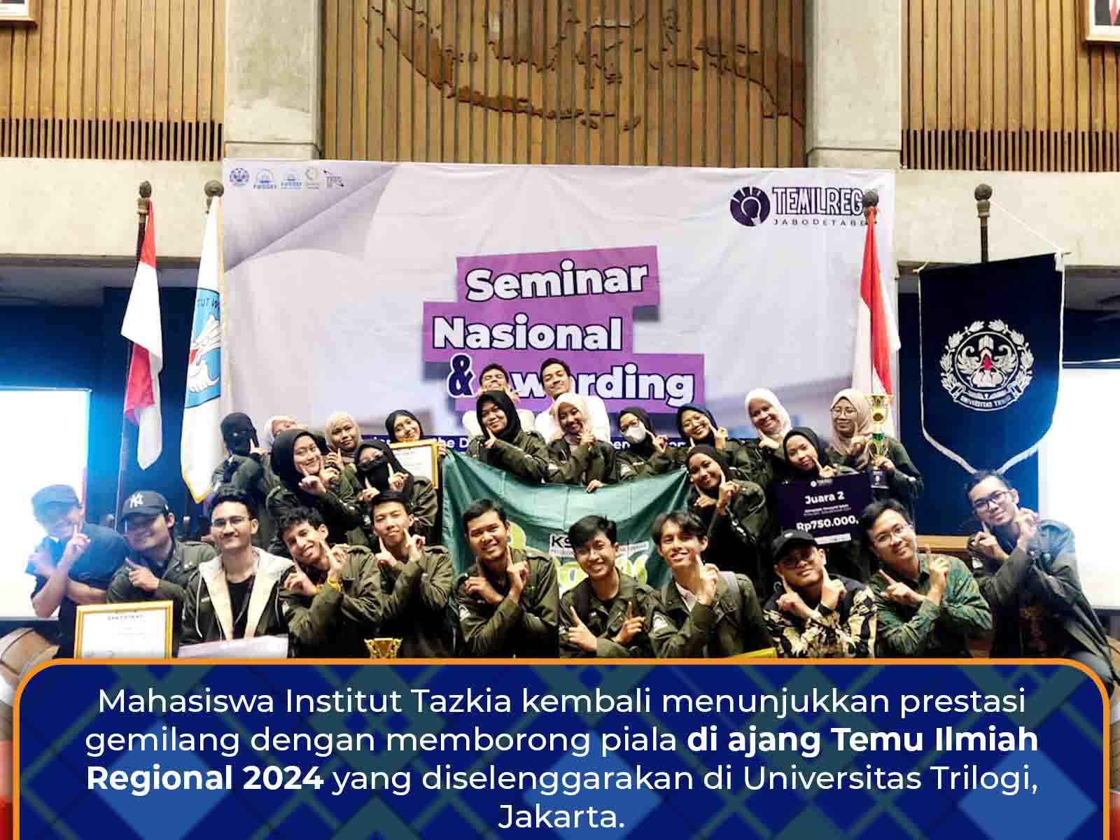 Mahasiswa Institut Tazkia Borong Piala di Kejuaraan Temu Ilmiah Regional 2024 di Universitas Trilogi, Jakarta