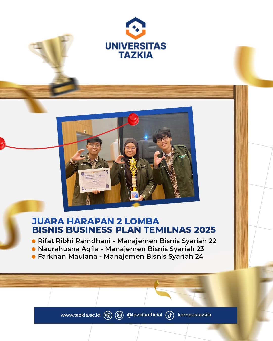Mahasiswa Tazkia Juara Temu Ilmiah Nasional 2025 2