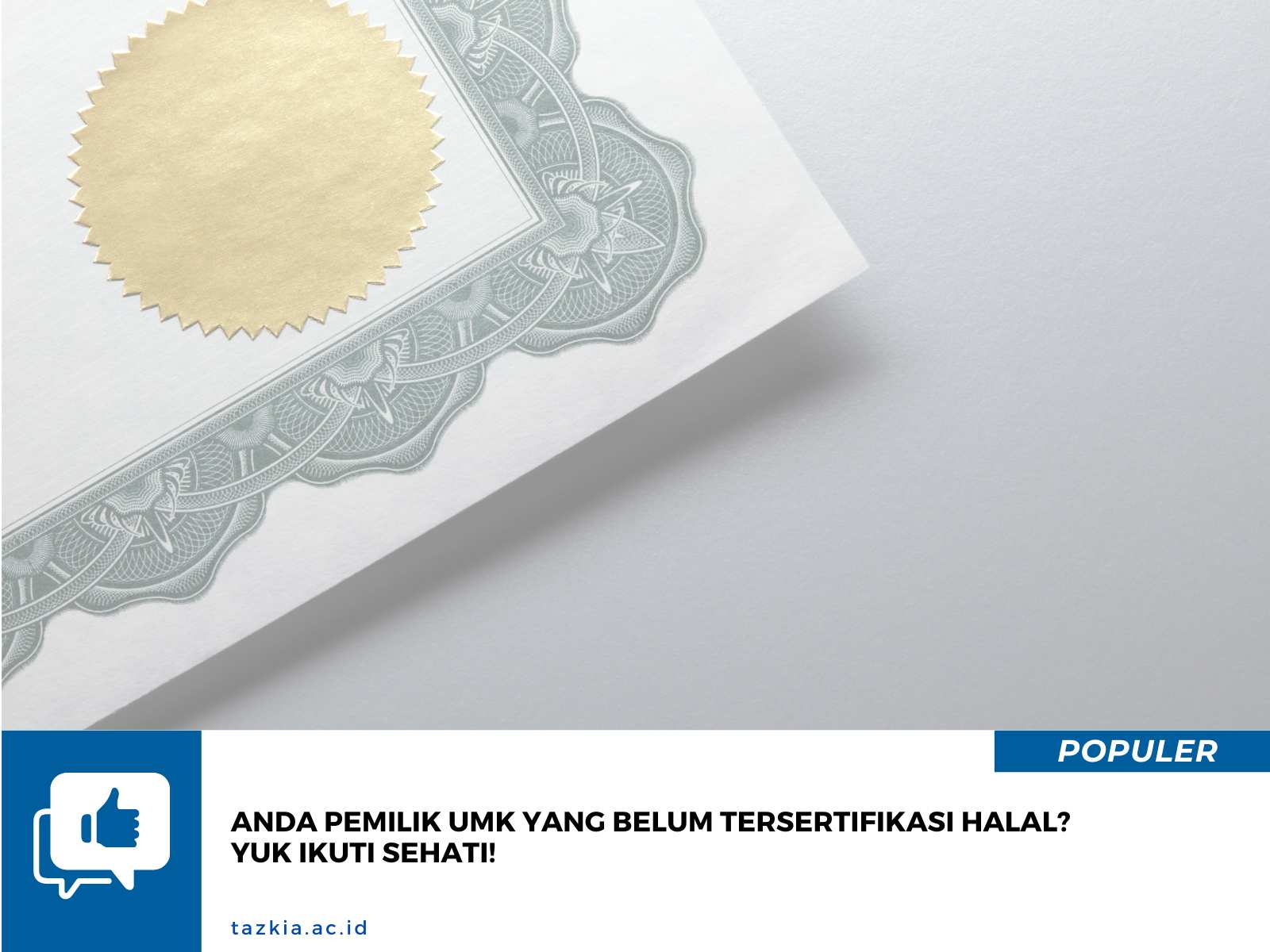 Anda Pemilik UMK yang Belum Tersertifikasi Halal? Yuk Ikuti Sehati!
