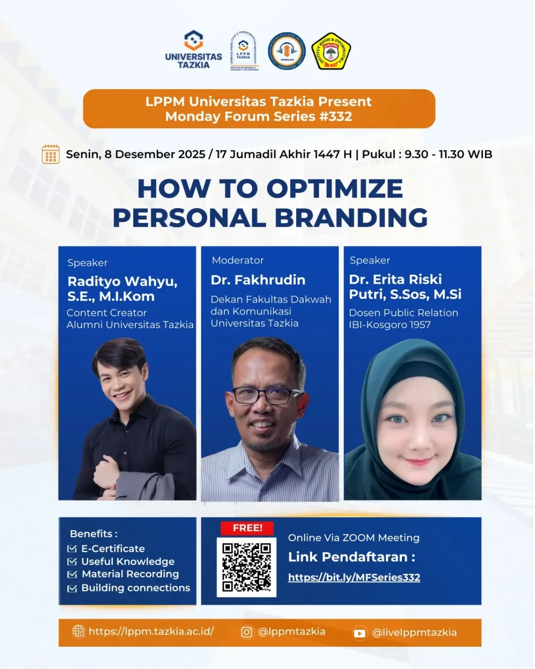 Monday Forum 332 HOW TO OPTIMIZE PERSONAL BRANDING Bareng Radityo Wahyu Senoputro S