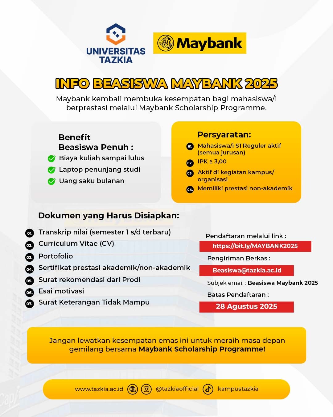 Beasiswa Maybank Universitas Tazkia 2025 2