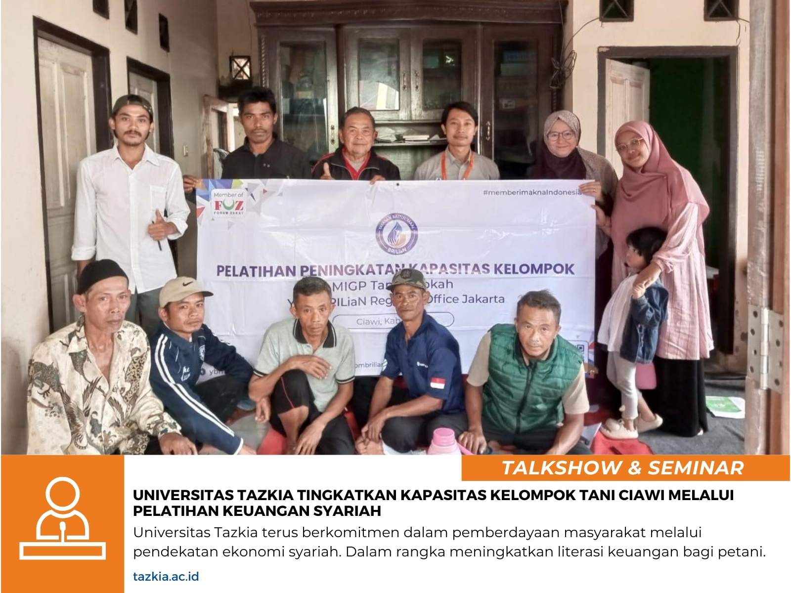 Universitas Tazkia Tingkatkan Kapasitas Kelompok Tani Ciawi Melalui Pelatihan Keuangan Syariah