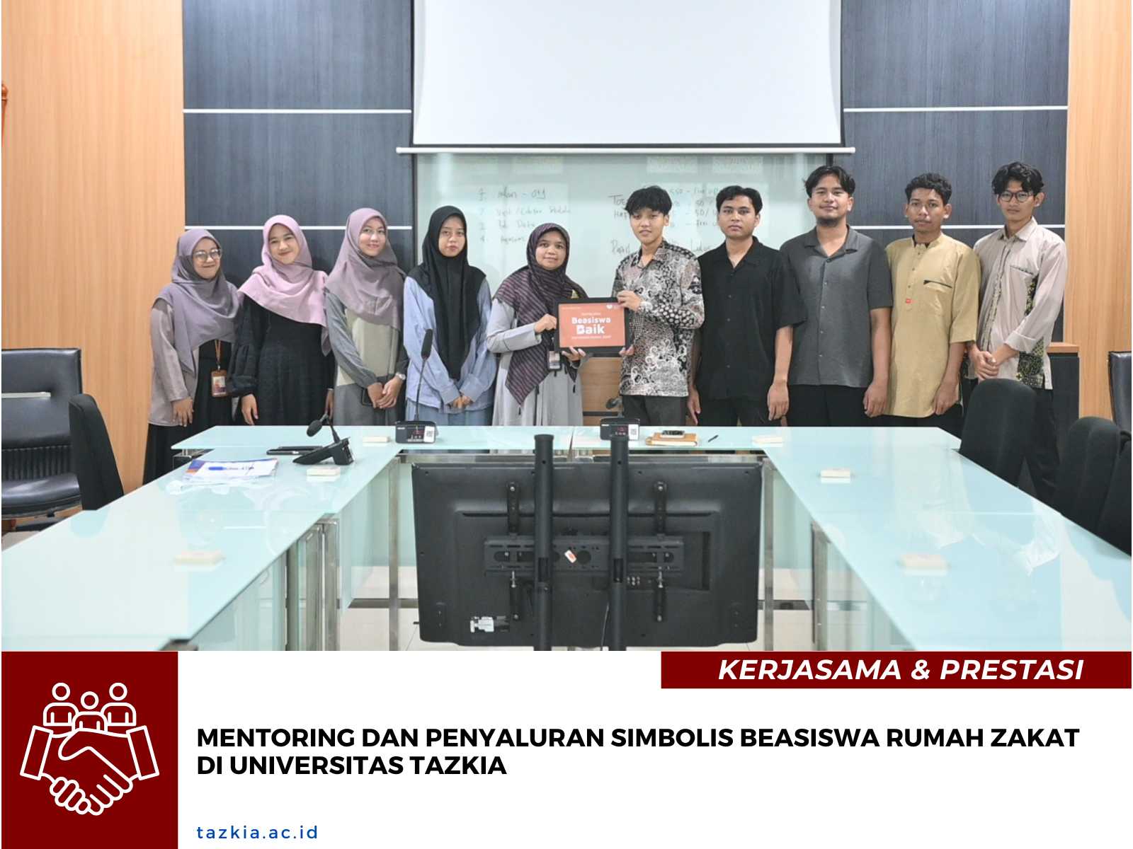 Mentoring dan Penyaluran Simbolis Beasiswa Rumah Zakat di Universitas Tazkia