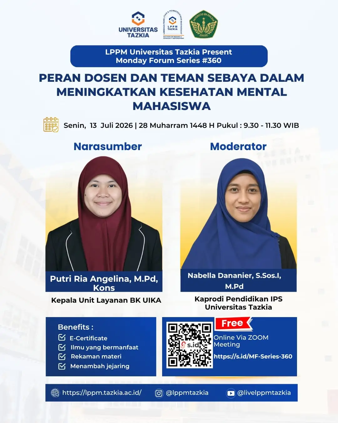 Monday Forum 360 - Pentingnya Peran Dosen dan Teman Sebaya bagi Kesehatan Mental Mahasiswa